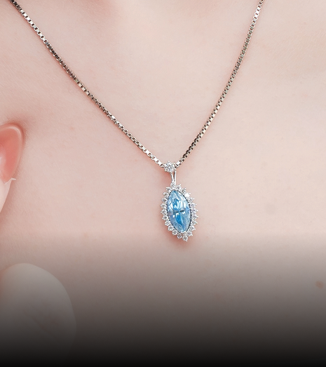 Vòng cổ Moissanite Blue