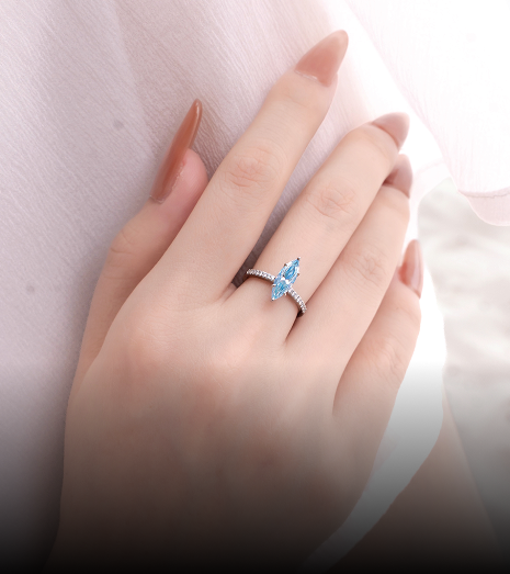Nhẫn Moissanite Blue